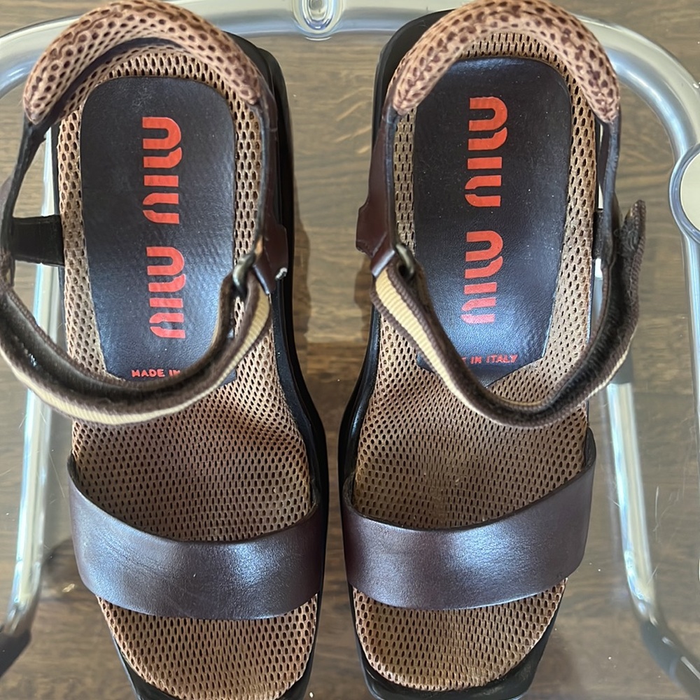 Miu Miu sporty wedge sandals